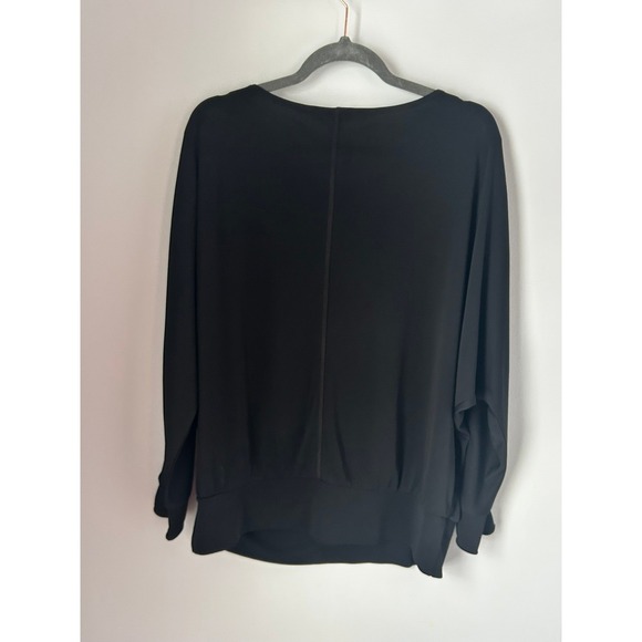 Rachel Rachel Roy Black Cold Shoulder Long Sleeve Draped Top Women's XL - Picture 5 of 6